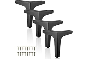 Sightday 4 Stück Möbelfüße Schwarz,10cm Möbelfüße Metall,Schrankfüsse mit Schrauben,Belastbar Bis 800 KG,Möbelfüße Für Sofa,Couchtische,Schränke,TV-Schränke,Nachttisch,Schubladen(Schwarz/4 Stück)