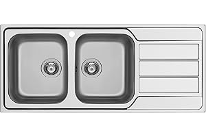 Schock Master D200 SX Évier encastrable rectangulaire en acier inoxydable avec 2 bacs et 1 égouttoir
