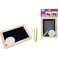 Eichhorn 100002572 - Kleine Schultafel für Buntstifte und Kreide inkl. 3 Stiften und 1 Schwamm, 25x18cm, 5-tlg…