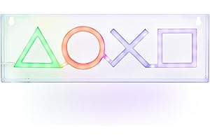 PALADONE Lumière LED icônes PlayStation - Officiellement licencié, Panneau lumineux à poser ou fixer au mur, Accessoire de décor pour gamers
