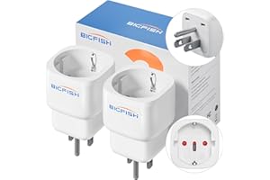 Bigfish Reiseadapter USA Adapter Steckdose 2Pack, Adapter USA Deutschland Stecker, Reiseadapter Thailand, Typ B für EU zu Amerika/Kanada/Thailand/Mexiko/Wand/Ladegerät/Ladestation, Weiß