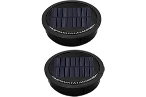 Fransande-10cm Pack of 2 Large Solar Light Replacement Top for Outdoor Hanging Lanterns, More Powerful and More Energy Efficient