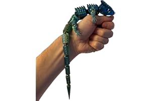 RJW Design Store – Large Reptile Colour Changing Fidget Toys, Bearded Dragon Fidget Pet – Colour-Changing Fidget Toy Set Stress Relief Lizard – Calming Gift Idea (Emerald Colour Changing Gradient)