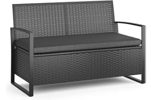 ok-living Coffre pour Coussins, Noir, 117 x 76 cm