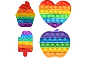 NOPVUFA 4 Stycken Bubble Push Fidget Leksaker Sensoriskt Unikt Tryckbart Lugnande Leksaker i Flera Färger Födelsedags- och Julklapp till Vuxna och Barn