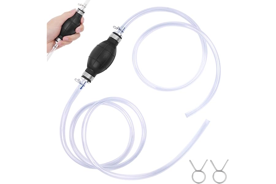 flintronic Fuel Petrol Syphon Pump, With 2M Hose, Water Liquid Transfer Pump, Manual Hand Siphon Pump For Gas Gasoline Petrol Oil Diesel Liquid Water Fish Tank Solvent