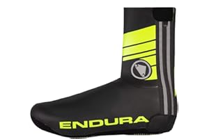 Endura Men's Road Cycling Overshoe Cycling Shoe Covers, Hi-Viz Yellow, Large