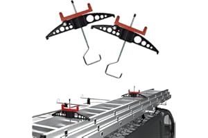 AUTORACK PRODUCTS Abrazaderas de escalera de furgoneta con gancho ancho para barras de techo anchas, ideal para barras de ala Thule WingBars Evo Easy-Clamp - Probado contra golpes - CE