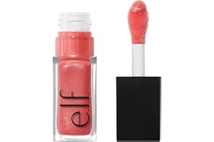 e.l.f. Glow Reviver Plumping Lip Oil, Tinted Lip Plumper for a High-Shine, Plump Finish, Infused with Jojoba Oil, Vegan & Cruelty-Free, Papayarazzi