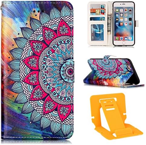 iphone 6 plus Flip Case, iphone 6S plus 5.5" Leather Cover, Ekakashop Colourful Fashion Relief Pattern Funny Cute Varnish Magnetic Buckle Folio Flip Book style Wallet PU Leather Case, Premium Real PU Leather Soft Silicone Rubber Inner Case Shock proof Protective Case Cover for iphone 6 plus/6S plus 5.5 inch with 1x Kickstand (color random) -- Flower