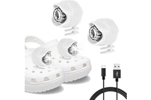 ePicsoa 2 Pcs Shoe Lights, Rechargeable Headlights for Croc Shoes ＆ Clog Shoes, Shoes Lights for Dog Walking, IPX5 Waterproof with 3 Light Modes, Holiday ＆ Birthday Gifts for Adults Kid (White 1)