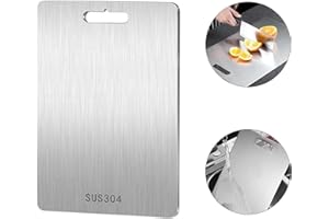 LEGQYJK Tagliere in Acciaio-Inox, 33 x 24cm Tagliere in Titanios, Tagliere da Cucinas, Tagliere Spianatoia Acciaio-Inox, Tagliere Spianatoia Inossidabile per Cucinas