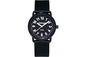 PINDOWS Analoge Quarzarmbanduhr Silikonband für Damen, Junge Damen und Studierende; leicht ablesbar, wasserfest, Unisex-Armbanduhr, leuchtendes Zifferblatt.