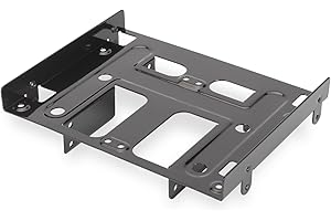 Ewent 5.25 Zoll Montagehalterung für 2.5 und 3.5 Zoll Festplatte/SSD, Schwarz