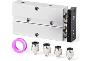 TAILONZ PNEUMATIC Cilindro neumático de aluminio de doble efecto, doble vástago, 20mm de diámetro y 25mm de carrera TN20-25