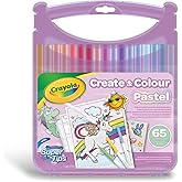Crayola Pastel - Kit Coffret Feutres Lavables SuperTips, 65 pièces, Couleurs Pastel, Activité Créative et Cadeau pour Enfants