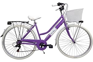 Cicli Tessari - bicicletta da donna bici da passeggio city bike ruota 28 trekking cambio 6 velocita' con cesto anteriore