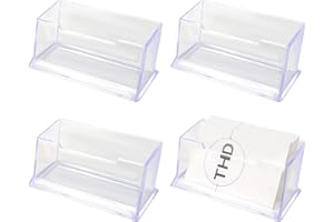 Anruyi 4 Stück Klarer Visitenkartenhalter Visitenkarten Aufsteller Visitenkartenständer Klarer Acryl Visitenkartenhalter Einzelkarten Visitenkarten Aufsteller für Geschäftsleute und Büro