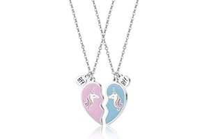 HENGKAIXUAN Birthday Gift For Best Friend Sister Heart Necklace BFF Unicorn Jewelry Gift for Friends or Fun Sister Gift