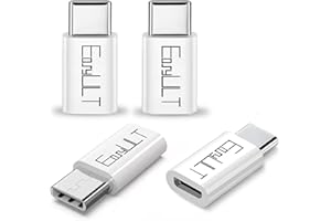 EasyULT Micro USB auf USB C 4 Stück, USB C Stecker zu Micro USB Buchse Adapter, OTG Adapter Micro USB auf USB C für Samsung Galaxy, Huawei, OnePlus, Xiaomi und Andere Type C Geräte (Weiß)