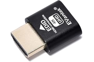 EVanlak HDMI Dummy Plug Headless Ghost Display Emulator Premium Aluminum PC（Fit Headless-3840x2160@60H New 3RD）-1Pack