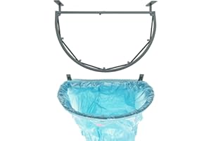 QLS Handels Support mural pour sac poubelle semi-circulaire parfait pour garage, cave, entrepôt, couloir, salle Noir