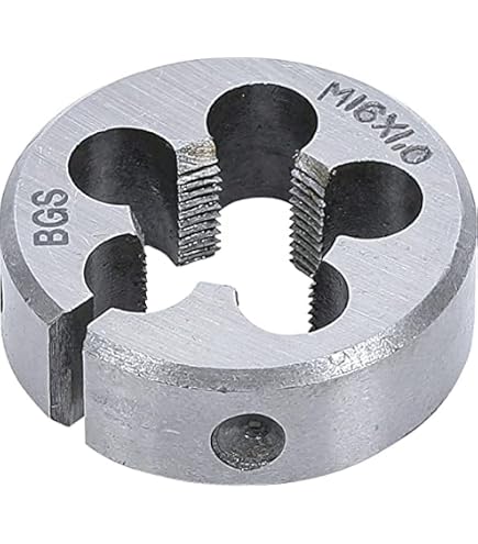 Burkit Set M16 X 2.0 Maschio E Filiera Per Filettatura Destra, In Acciaio HSS E Lega, Per Metalli, 1 Pezzo Maschio + 1 Pezzo Filiera