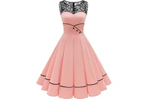 Bbonlinedress Robe Vintage Femme Années 50s 60s Audrey Hepburn de Soirée Cocktail Mariage Fête