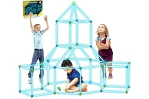 YUDOXN Kit De Construcción para Niños 85 Piezas Que Brillan En La Oscuridad Air Forts Constructor De Regalo Juguetes para De 4 5 6 7 8 9+ Años De Edad Niñas DIY Fort Building Túneles Tienda De 85pcs