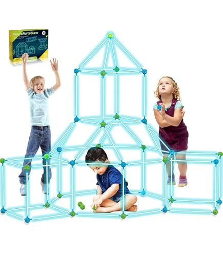 Kit Costruzione Forte Per Bambini 212 Pezzi - Con Luci, Per Costruire Castelli, Tunnel, Grotte, Dai 3 Anni