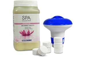 Brom Set - Astral Pool SPA Collection Bromtabletten 50 x 20g - Dosierschwimmer Mini - Whirlpool Desinfektion - Langanhaltende Wirkung - 1kg Dose