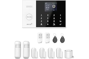 XNH 4G/WiFi Alarma doméstica inalámbrica, 12 Unidades WiFi para el hogar, Sistema de Alarma con aplicación, Sirena de 120 dB, Sensor de Puerta y Ventana, Detector de Movimiento, Control Remoto