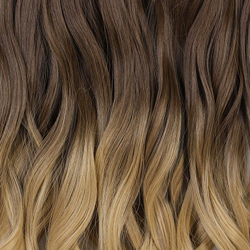 Neverland 24 Zoll (60 cm) Voll Leiter Clip in Hair Extensions Ombre wellenformige lockige Dip Dye 8#/25# - 4
