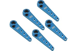 YijiaLink 5pcs Klaxons servo en Aluminium 25T 37 mm M2,5 Fils en métal 25 Dents pour Extension de Bras de Direction Compatible avec Futaba Savox Power HD HSP Servos RC Voiture Camion