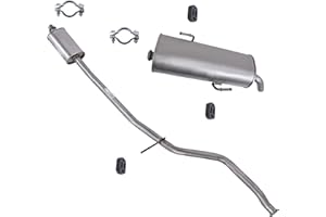 BESTPRICE Set di silenziatori di scarico 1x Silenziatore centrale, 1x Silenziatore posteriore, con materiale di montaggio Compatibile con PEUGEOT 206 CC (2D)