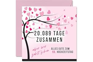 ‎STUFF4 Stuff4 55. Hochzeitstag Karte Liebe - 20089 Tage Zusammen - 55 Jahrestag Karte Hochzeitstag Geschenke für Mein Mann Ehemann Meine Frau Ehefrau, 145mm Lustig Glückwunschkarten
