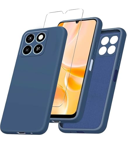 NEOYUKL Funda Para ZTE Blade A75 5G (6.60 Pulgadas), Protector De Pantalla Para ZTE Blade A75 5G (4 Unidades), Carcasa Negra Para ZTE Blade A75 5G