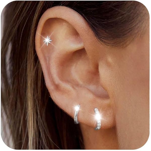 ZHESHY Gouden oorbellen set voor dames, 3 paar, 14K verguld zilver 925, kleine creolen, oorstekers, hangende oorbellen met zirkonia, waterdicht, hypoallergeen, gouden stekers, meerdere piercings ZHESHY Gouden oorbellen set voor dames, 3 paar, 14K verguld zilver 925, kleine creolen, oorstekers, hangende oorbellen met zirkonia, waterdicht, hypoallergeen, gouden stekers, meerdere piercings