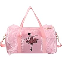 Borsa Sportiva Piccola Per Bambine - Per Danza, Palestra, Weekend, Rosa, 33x18x18cm