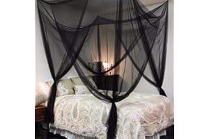 Hangarone 4 Corner Bed Netting Baldachin, Moskitonetz Mesh Post Moskitonetz Princess Bed Baldachin Fit für Doppelbett Schlafzimmer