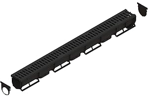 STANDARTPARK VODALAND - Canaleta de Drenaje Easy 1 con Rejilla de Plástico - Kit 5 Metros | Drenaje Eficiente para Jardines, Terrazas y Áreas Exteriores | Solución Ideal para la Gestión de Aguas Pluviales