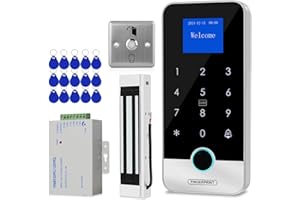 ReaIOKbii Bluetooth Tuya App Zutrittskontrollsystem RFID-Tastatur für Fingerabdrücke 180 kg/350 LB Magnetschloss IC-Schlüsselanhänger Türöffner 13,56 MHz