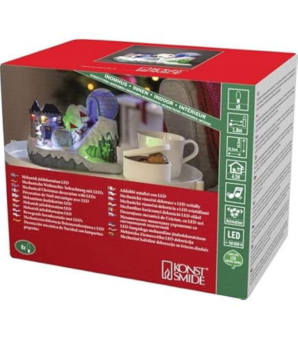 Staande teddybeer LED met lantaarn en kerstboom groot