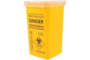 HEALLILY Kanülenabwurfbehälter, 1 Liter (1000ml) Spritzenabwurfbehälter, Abwurfbehälter für Kanülen und Spritzen, Kanülen Recycling Behälter für Biohazard Nadelentsorgung, Tattoo und Medical (Gelb)