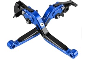 MZ-STORE GSXS750 Motorbike Adjustable Brake Clutch Levers Foldable for GSXS 750 2011-2020-Blue+Black+Blue+Black