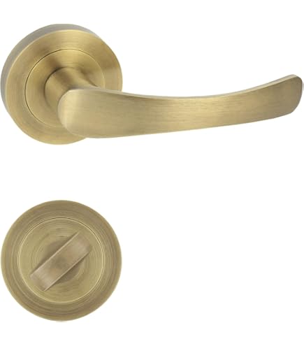 DOMINO ENIGMA Türgriff Set WC/Bad - Braun Grafiatto, Aluminium, 78mm Abstand