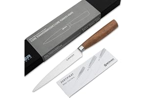 Böker Solingen Core - Cuchillo de tomate con mango de madera, cuchillo afilado para tomates, acero inoxidable, en caja de regalo