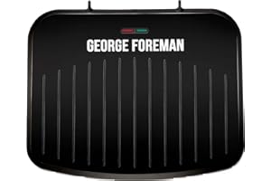 George Foreman 25810 Medium Fit Grill – Versatile piastra di cottura e macchina per toastie con rivestimento antiaderente migliorato e riscaldamento rapido, nero