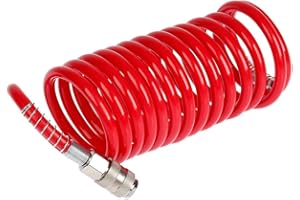 OROK 643307 Tuyaux - Rallonge Spirale Pneumatique (air comprimé), Longueur : 4m - Livré avec raccords afin de faciliter la Connection à Votre compresseur et Vos Accessoires !