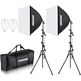 NEEWER 700 W ekwiwalentny zestaw oświetleniowy Softbox, 2 żarówki 5500 K CFL, 24 x 24 cale, softboxy z gniazdem E27, zestaw d